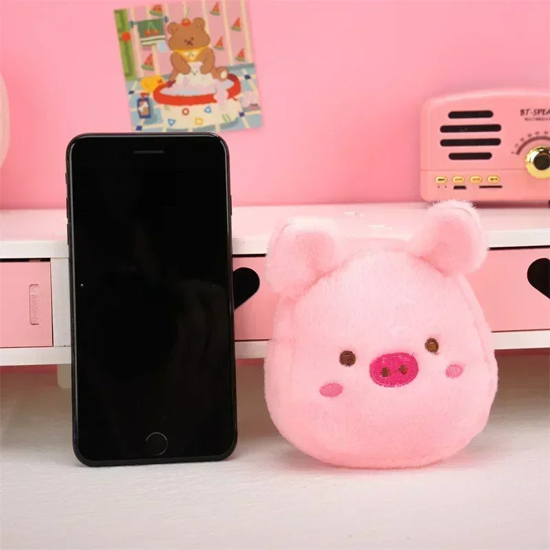 Plush Cartoon Animal Coin Purse with Zipper