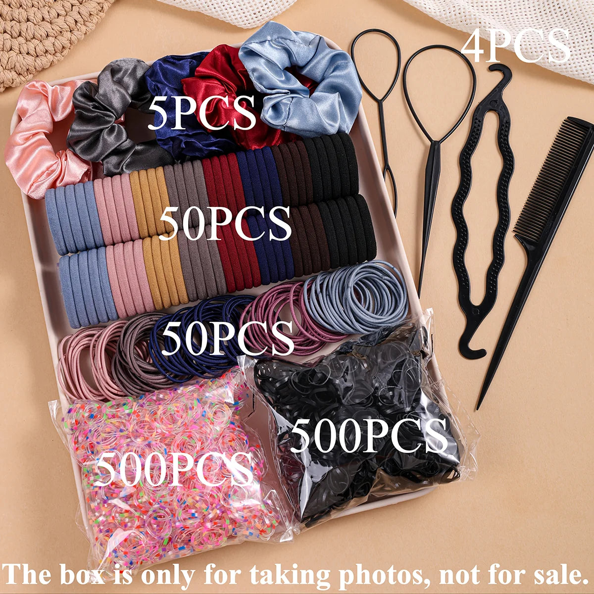 Women's Hair Accessories Set | 1109pcs Scrunchies, Rubber Bands, Hair Ties & Headbands