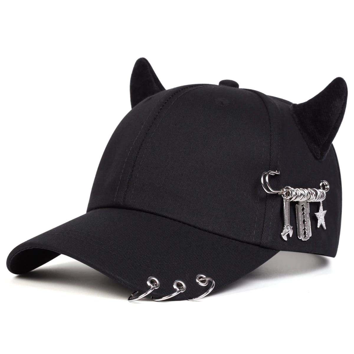 Cow Horn Ring Baseball Cap for Men and Women