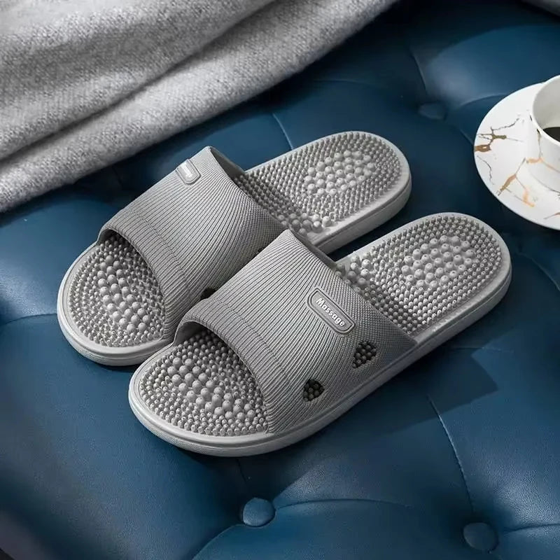 Men's Platform Slide Slippers Massage Non Slip for Beach Pool and Bathroom