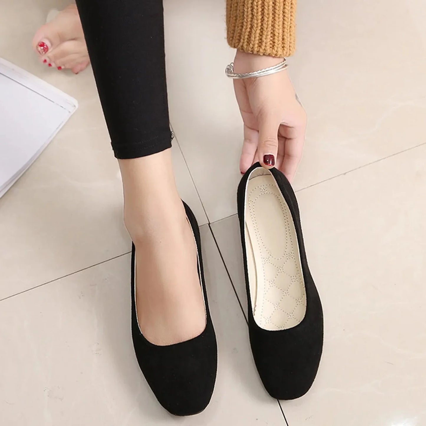 Women's Suede Slip On Flat Loafers