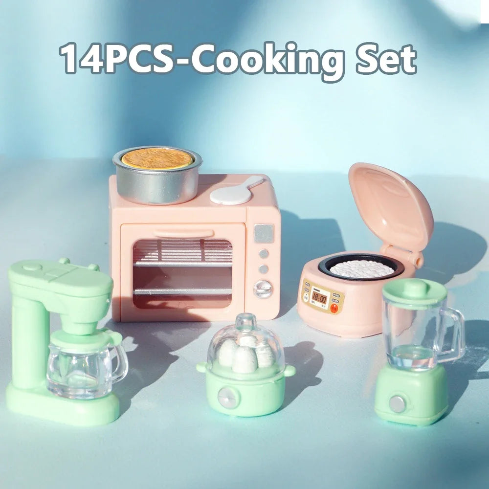 DIY Dollhouse Bear Biscuits Kitchen Set | 1/12 Miniature Toaster, Mixer & Scale Toy for Girls