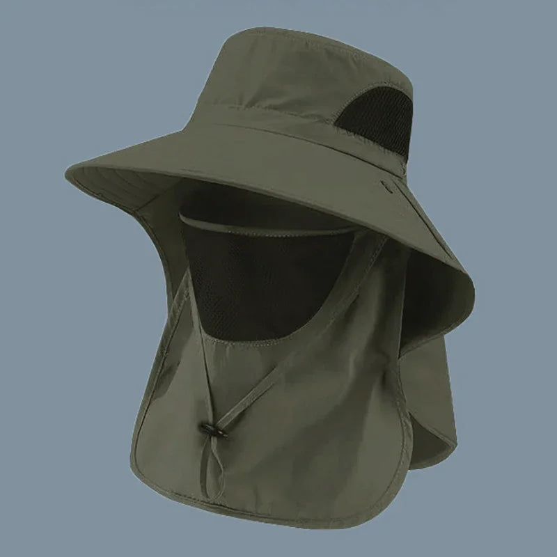 UV Protection Sun Hat with Neck Flap – Outdoor Fishing & Hiking Cap