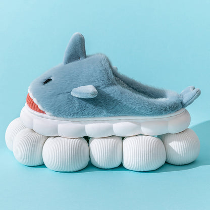 Fluffy Fur Slide Slippers – Women's Cozy Platform Indoor Shoes