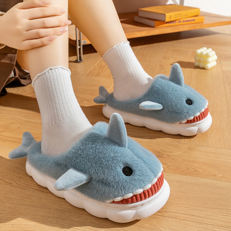 Fluffy Fur Slide Slippers – Women's Cozy Platform Indoor Shoes