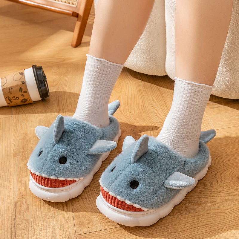 Fluffy Fur Slide Slippers – Women's Cozy Platform Indoor Shoes