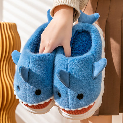 Fluffy Fur Slide Slippers – Women's Cozy Platform Indoor Shoes
