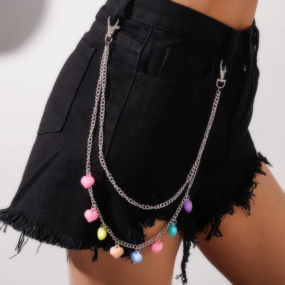 Cute Rainbow Resin Keychain & Waist Chain – Bear, Mushroom & Flower Designs