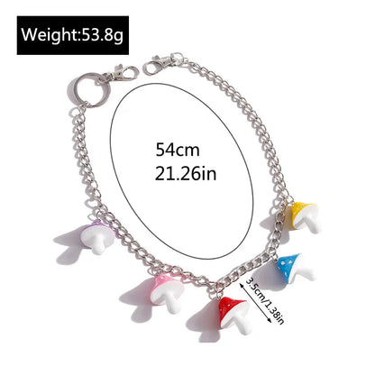 Cute Rainbow Resin Keychain & Waist Chain – Bear, Mushroom & Flower Designs