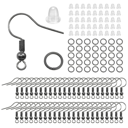 Hypoallergenic Earring Hook Kit | 100/300pcs Fish Hooks, Jump Rings & Ear Wires for DIY Jewelry Making