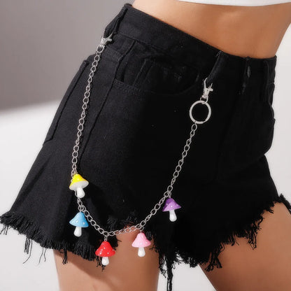 Cute Rainbow Resin Keychain & Waist Chain – Bear, Mushroom & Flower Designs