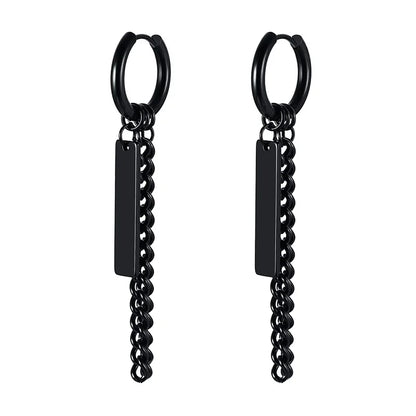 Men's Stainless Steel North Star Huggie Hoop Earrings | Piercing or Clip-On Cross Jewelry Gift