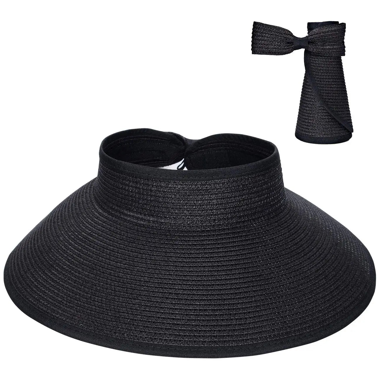Women's Foldable Wide Brim Straw Beach Hat – UV Protection Sun Cap