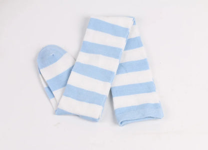 Women's Striped Thigh High Stockings | Black, White & Pink Over-Knee Lolita Harajuku Y2K Socks