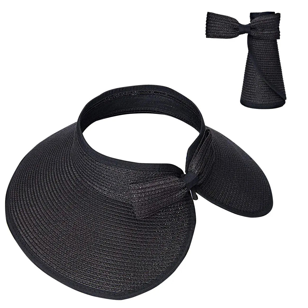 Women's Foldable Wide Brim Straw Beach Hat – UV Protection Sun Cap
