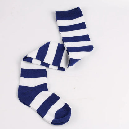 Women's Striped Thigh High Stockings | Black, White & Pink Over-Knee Lolita Harajuku Y2K Socks