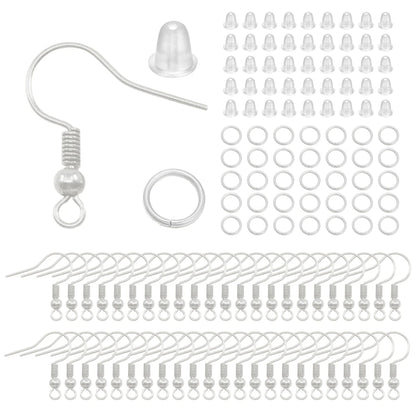 Hypoallergenic Earring Hook Kit | 100/300pcs Fish Hooks, Jump Rings & Ear Wires for DIY Jewelry Making