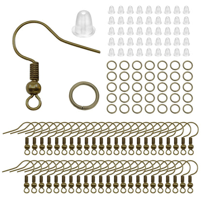 Hypoallergenic Earring Hook Kit | 100/300pcs Fish Hooks, Jump Rings & Ear Wires for DIY Jewelry Making