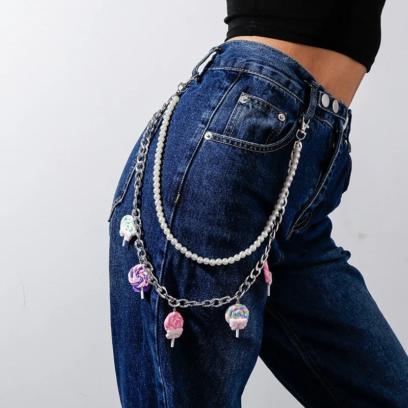 Cute Rainbow Resin Keychain & Waist Chain – Bear, Mushroom & Flower Designs