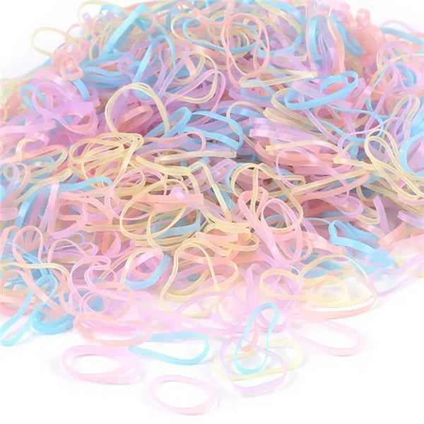 Kids Hair Elastics: 1000 Pcs Colorful Rubber Bands