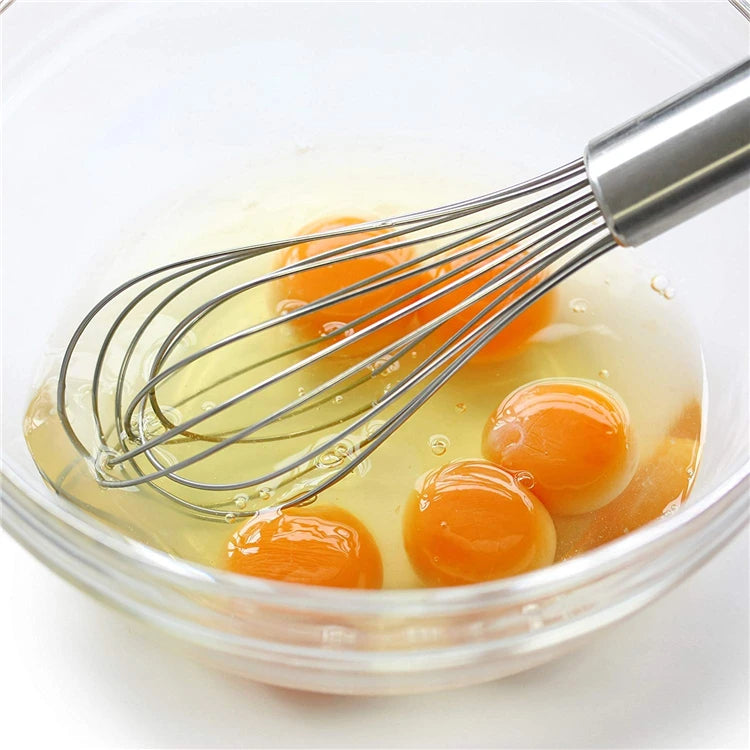 Stainless Steel Balloon Whisk – Hand Egg Beater & Mixing Tool in 8", 10" & 12"