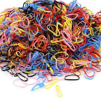 Kids Hair Elastics: 1000 Pcs Colorful Rubber Bands
