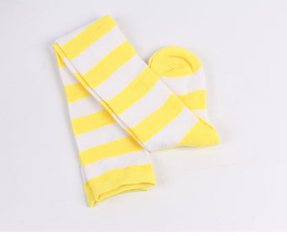 Women's Striped Thigh High Stockings | Black, White & Pink Over-Knee Lolita Harajuku Y2K Socks