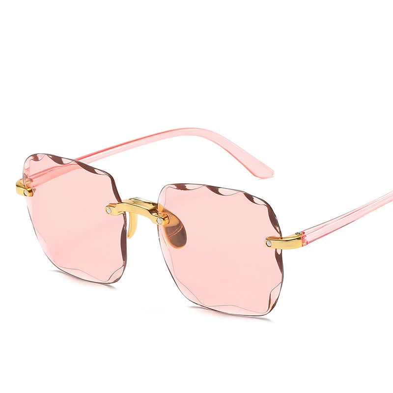 Women's Square Rimless Sunglasses | 3pcs Luxury Designer Summer UV400 Shades for Women & Men