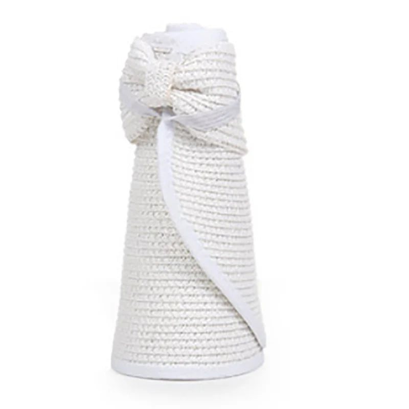 Women's Foldable Wide Brim Straw Beach Hat – UV Protection Sun Cap