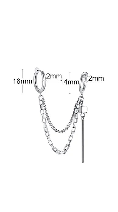 Men's Stainless Steel North Star Huggie Hoop Earrings | Piercing or Clip-On Cross Jewelry Gift