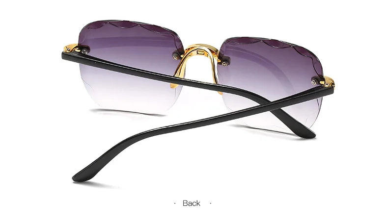 Women's Square Rimless Sunglasses | 3pcs Luxury Designer Summer UV400 Shades for Women & Men