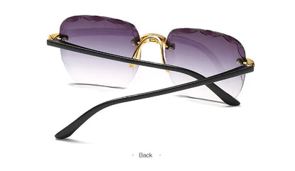 Women's Square Rimless Sunglasses | 3pcs Luxury Designer Summer UV400 Shades for Women & Men
