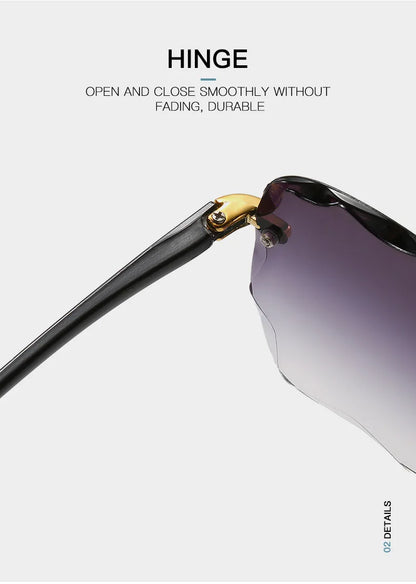 Women's Square Rimless Sunglasses | 3pcs Luxury Designer Summer UV400 Shades for Women & Men