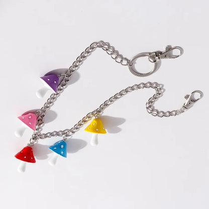 Cute Rainbow Resin Keychain & Waist Chain – Bear, Mushroom & Flower Designs