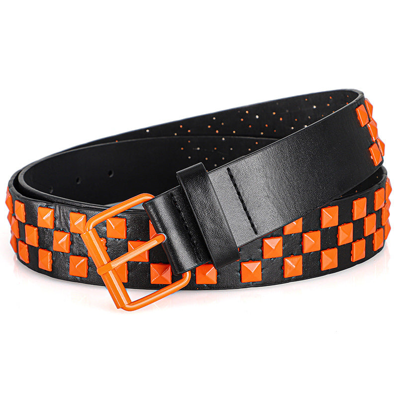 Unisex Rivet Belt – Punk Rock Y2K Dopamine Style | Men & Women