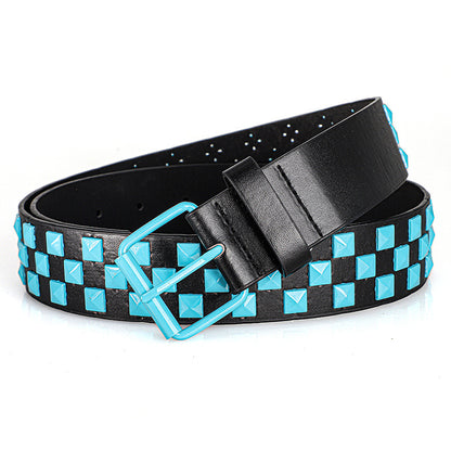 Unisex Rivet Belt – Punk Rock Y2K Dopamine Style | Men & Women