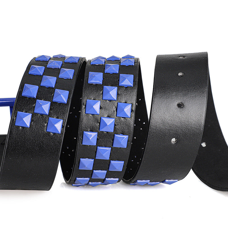 Unisex Rivet Belt – Punk Rock Y2K Dopamine Style | Men & Women
