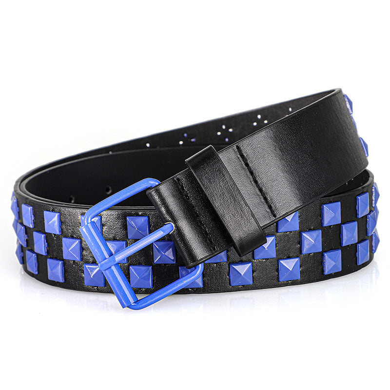 Unisex Rivet Belt – Punk Rock Y2K Dopamine Style | Men & Women