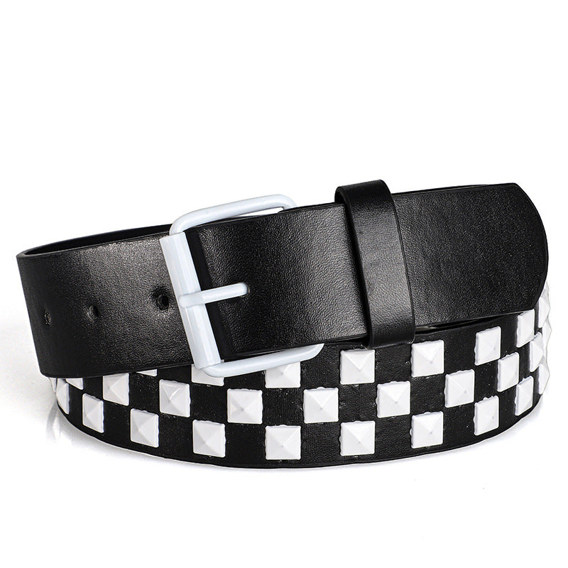 Unisex Rivet Belt – Punk Rock Y2K Dopamine Style | Men & Women