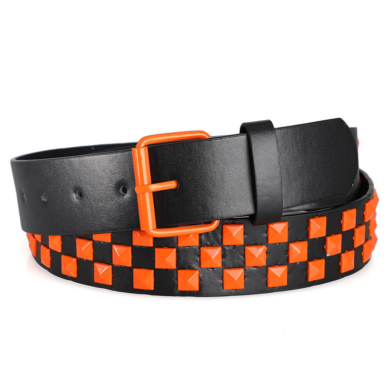 Unisex Rivet Belt – Punk Rock Y2K Dopamine Style | Men & Women