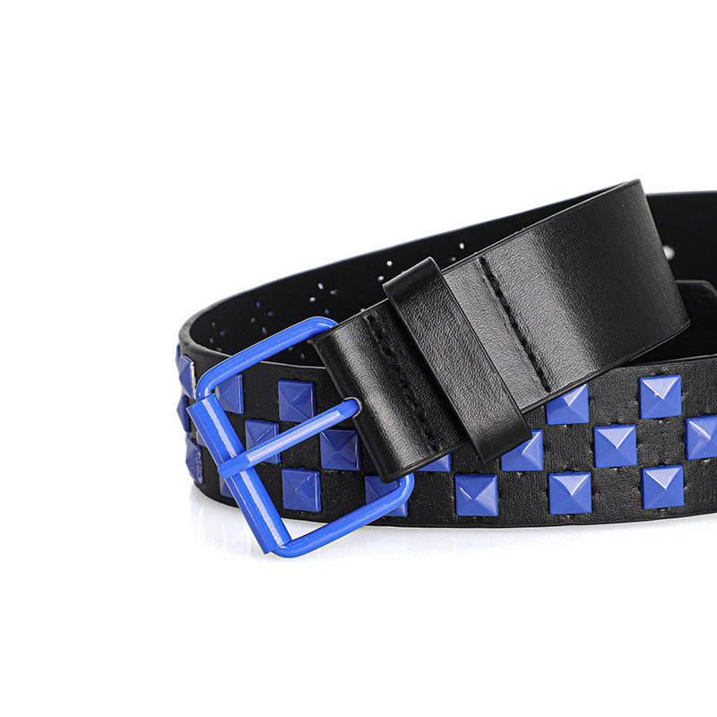 Unisex Rivet Belt – Punk Rock Y2K Dopamine Style | Men & Women