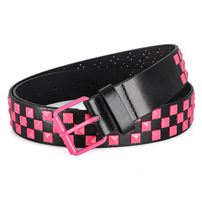 Unisex Rivet Belt – Punk Rock Y2K Dopamine Style | Men & Women