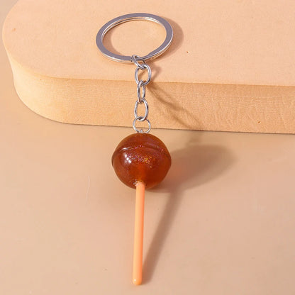 3D Simulation Food Keychain – Cute Resin Lollipop, Donut & Snack Key Ring Charms