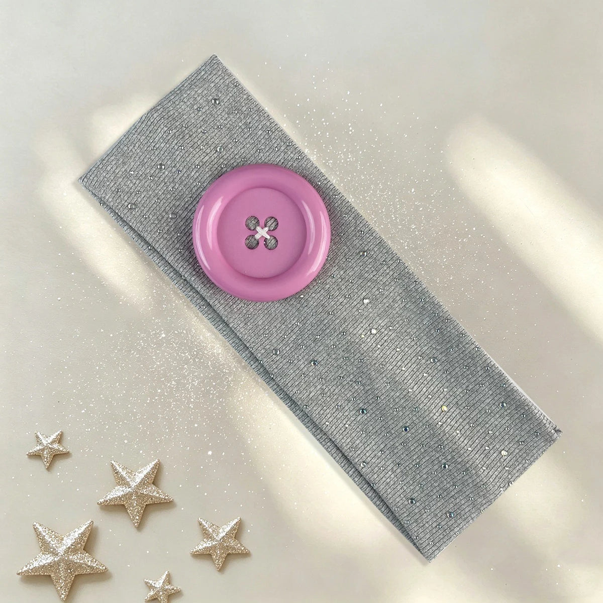 Vintage Polka Dot Button Headband for Women