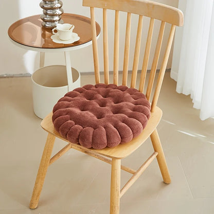 Large Biscuit Shape Plush Cushion – Soft Decorative Cookie Seat Pad for Chair, Floor & Tatami