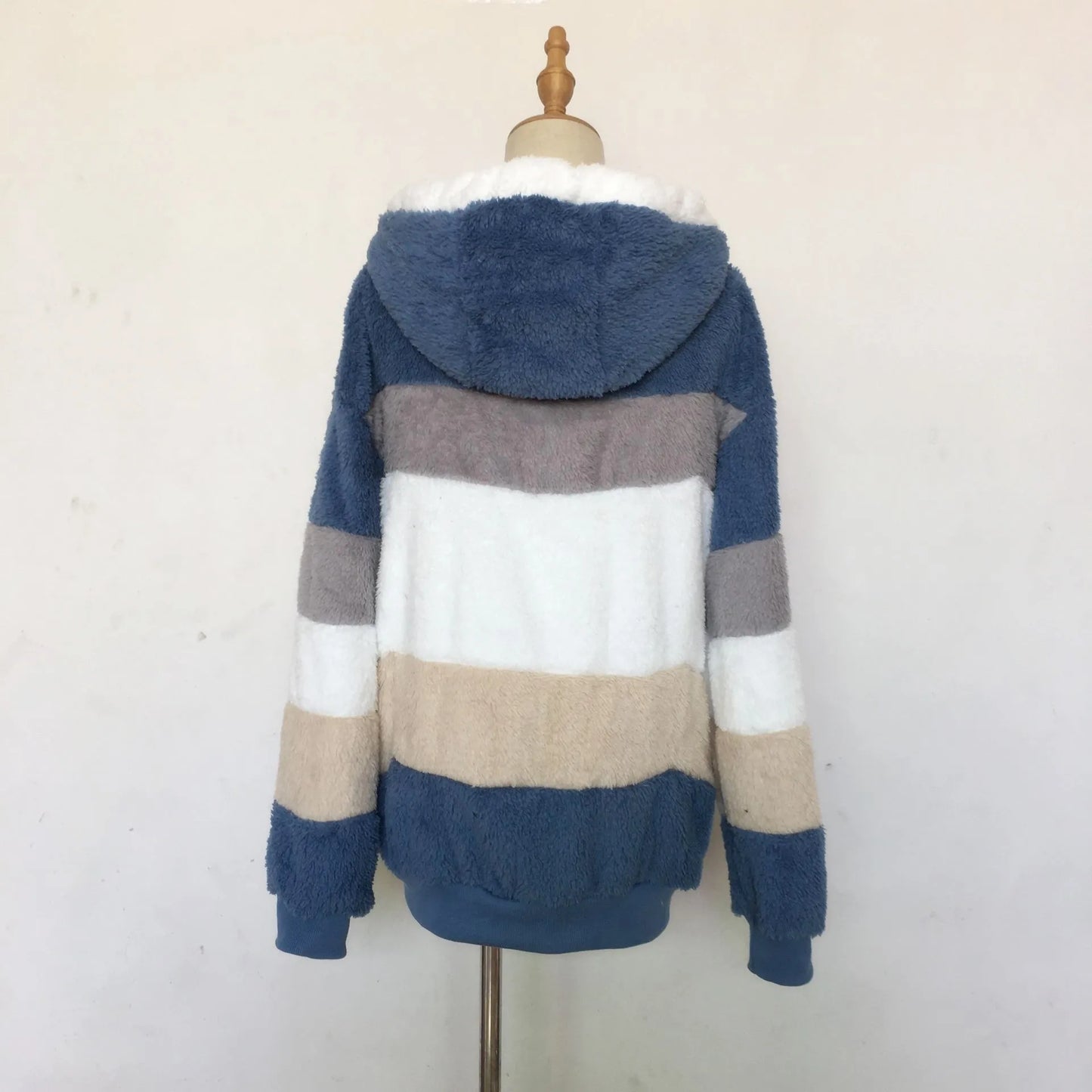 Women's Oversized Hooded Plush Jacket – Warm Zip-Up Streetwear Coat | S–5XL, 9 Colors