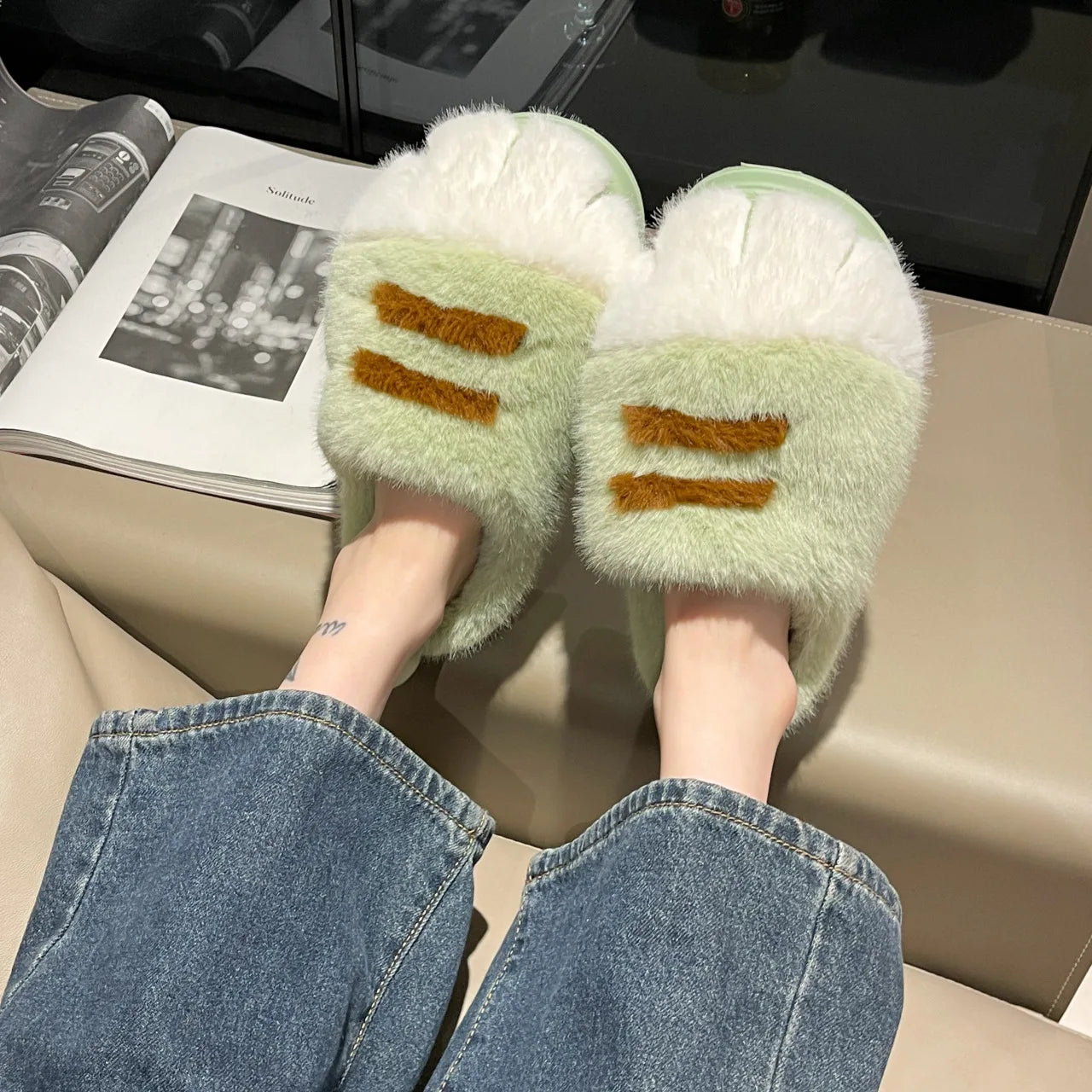 3D Cat Claw Slippers – Cozy Winter Indoor Shoes for Women