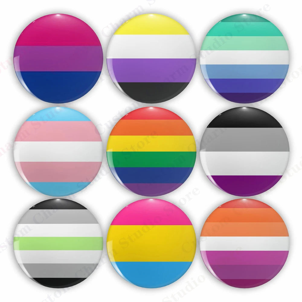 Pride Button Pin – Rainbow & LGBTQ+ Flag Lapel Badge (44mm)
