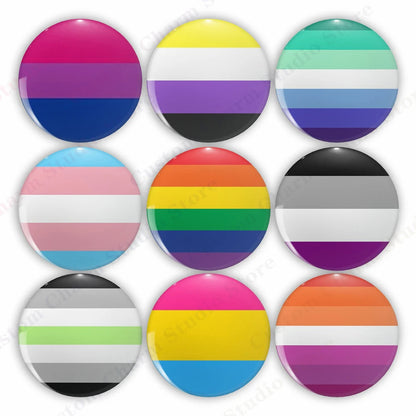 Pride Button Pin – Rainbow & LGBTQ+ Flag Lapel Badge (44mm)