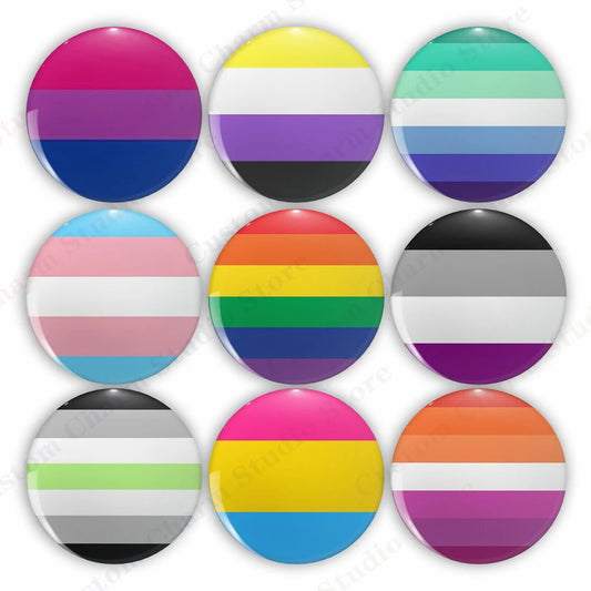 Pride Button Pin – Rainbow & LGBTQ+ Flag Lapel Badge (44mm)